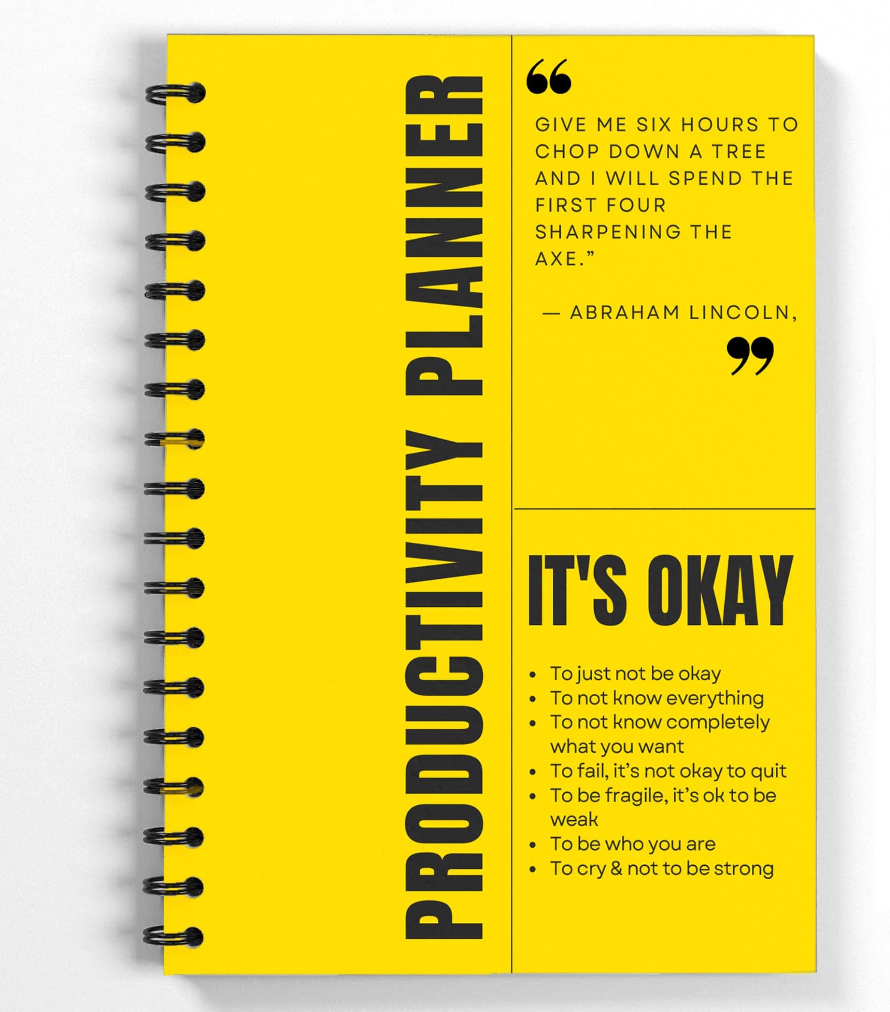 Amazon Brand - Umi Daily Planner Undated, Schedule Your Day, Manage to-do List, Goals Tracker, Wellness Tracker (Yellow - Daily Planner Yellow Prod Plan)