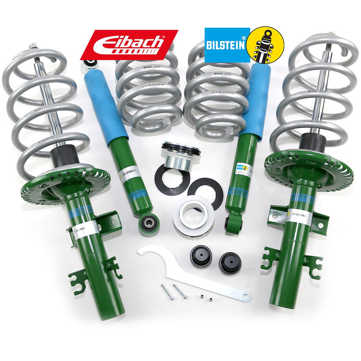 1022866 B6 KOMFORT HA Kit di molle di altezza per sospensione a vite +35mm incl. Certificato per T5 T6 VW-B6-KO-LIFT-5