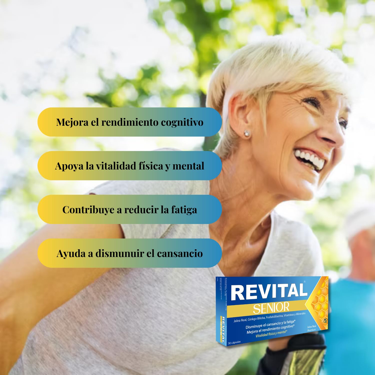 Pack Vitalidad Senior - Revital Vitaminado + Revital Senior 30 Cápsulas - Ayuda a Mejorar el Rendimiento Cognitivo y a Disminuir el Cansancio y la Fatiga - con Jalea Real, Ginkgo Biloba y Vitaminas