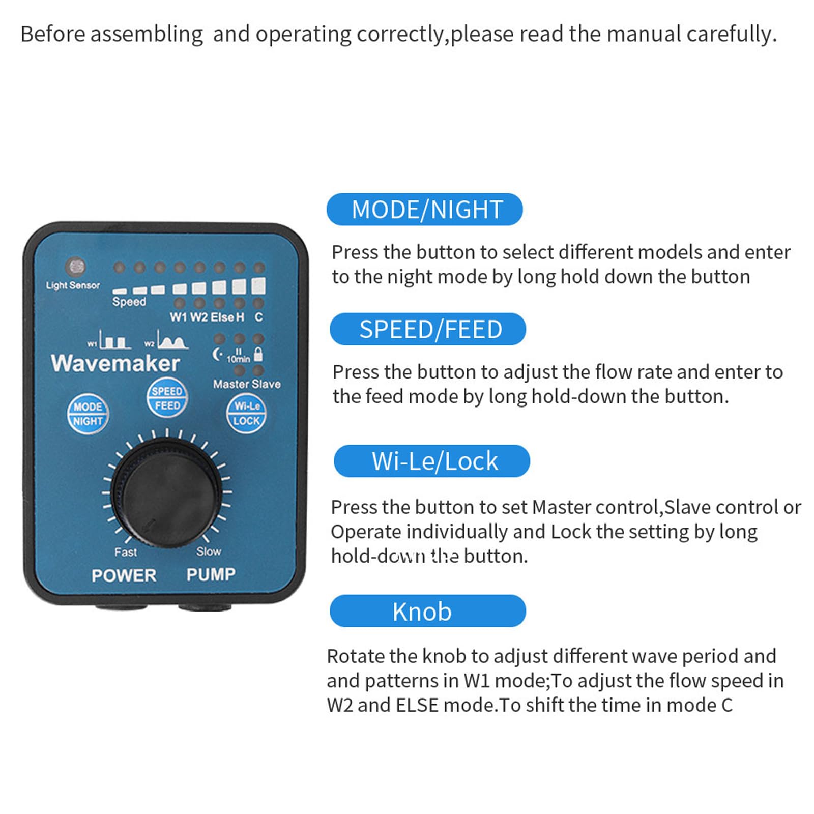 Aquarium Wavemaker Wave Maker, Bomba de Flujo de Acuario con Controlador Inteligente, Ajuste de Rotación de 90° y Silenciosa, Bomba de Circulación Wavemaker Para Peceras, Acuarios, Estanques, Fuen 5w