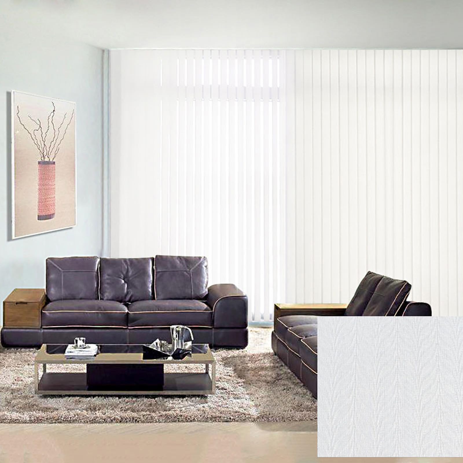 Lamellenvorhänge Vertikaljalousie,Verdunkelungslamellen nach Maß,Lichtfilterung/Wärmeisolierende/UV-Schutz Schiebevorhang,für Zuhause Büro,Anpassbar,Breite×Höhe (120cm x 180cm)