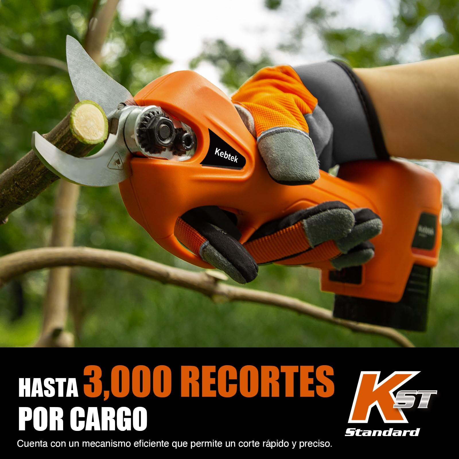 Kebtek Tijeras de podar eléctricas inalámbricas 25 mm, ligera 880g | Tijeras de podar sin escobillas KST 16,8 V, corte 0,98 pulgadas, ligera y portátil para árboles, arbustos, rosales y frutales