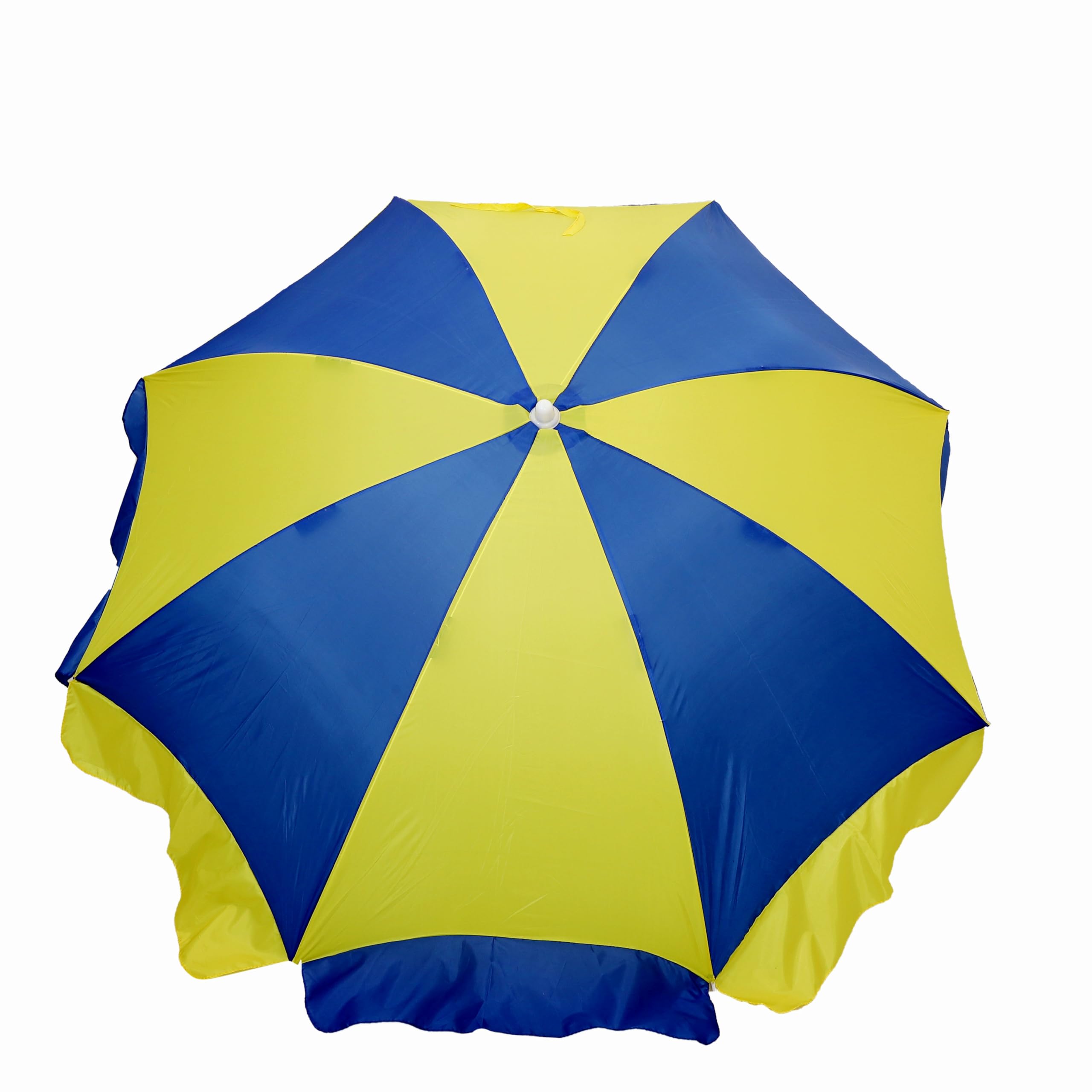 Bluebuds, We Build Smiles 36in/6ft Outdoor Garden Umbrella With Stand Tripod Holder Outdoor Big Size Waterproof Super Cloth Patio Garden Outdoor Umbrella (36, Yellow-Blue)