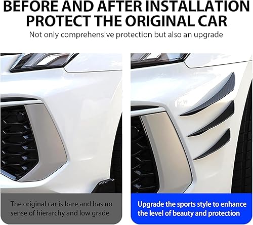 Miniatura 4 de Alerón anticolisión para parachoques delantero, 6 unidades, calcomanías anticolisión, cuchillo de aire modificado, decoración de aletas de goma,