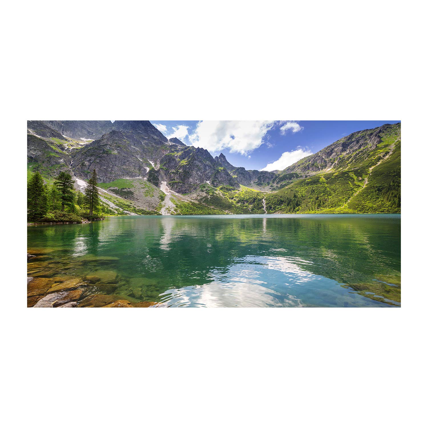 Tableau acrylique paysage montagne 120x60 image verre plastique déco murale moderne