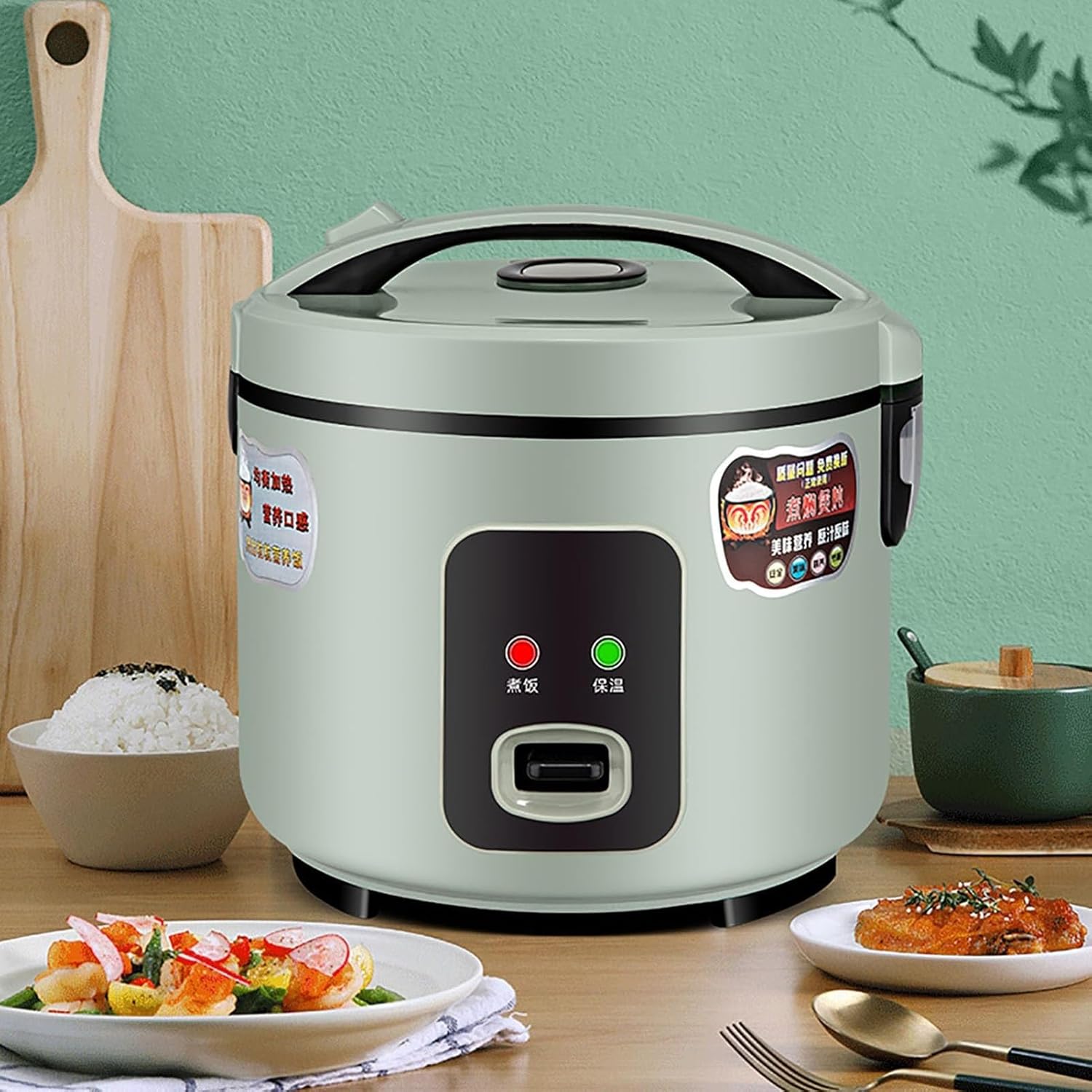 (2/4L) ミニ炊飯器、家庭用多機能低糖ノンスティック、ライススープ分離、インテリジェント保温、1-4人用(2L)