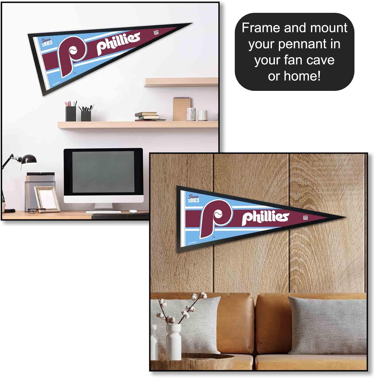 WinCraft Phillies Retro Vintage Throwback Full Size Pennant Flag - Image 4