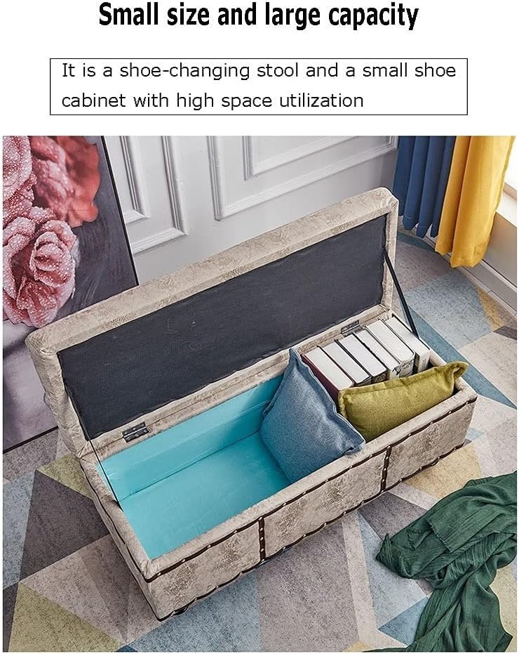 Repose-pieds coffre gris de 150cm pour optimiser les petits salons - 5