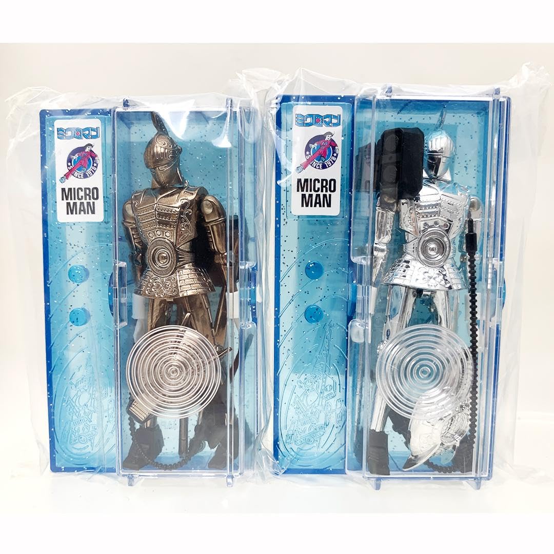 Amazon.co.jp: 復刻版ミクロマン ミクロナイト ブラック シルバー 2体