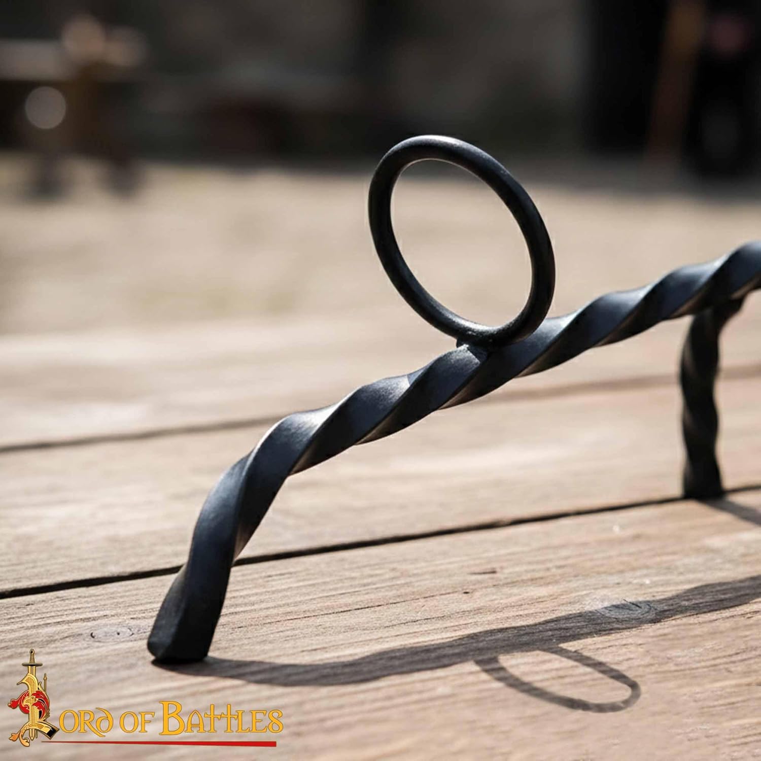 Lord of Battles Hand Forged Viking Drinking Horn Stand-Medieval Iron Display Holder, For Reenactments and Display