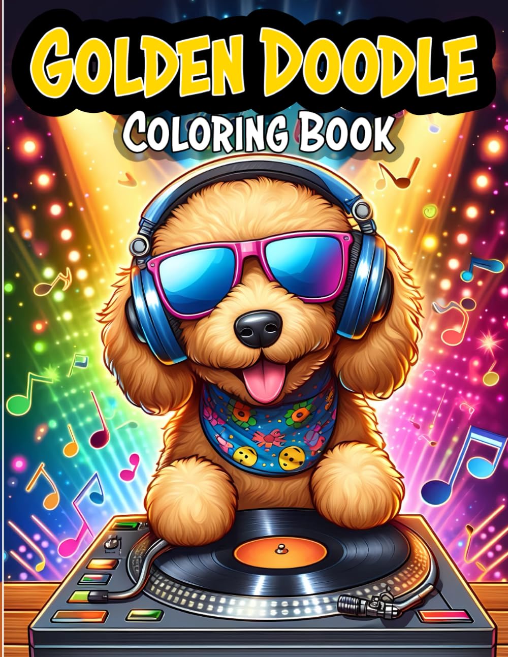 Golden Doodle Coloring Book Bold and Easy For Doodle Dog Lovers: Fun and Relaxing Golden Doodle Coloring Pages For Kids Teens and Adults