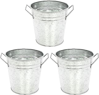 Hosley 3 Pack of Galvanized Planters 5