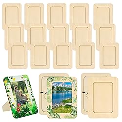 RYKOMO 20 Pack Wooden Picture Frames for Crafts, 4 x 6 Inch DIY Wood Picture Frames Unfinished Photo Frame for Valentine's Day Gift New Year Birthday Party Father's Day Mother's Day Wood Decor