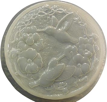 Hummingbird with Flowers Plastic Craft Mold use with Concrete or Cement for Making Stepping Stones 1332 Made in USA