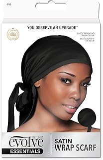 Satin Wrap Scarf, Black