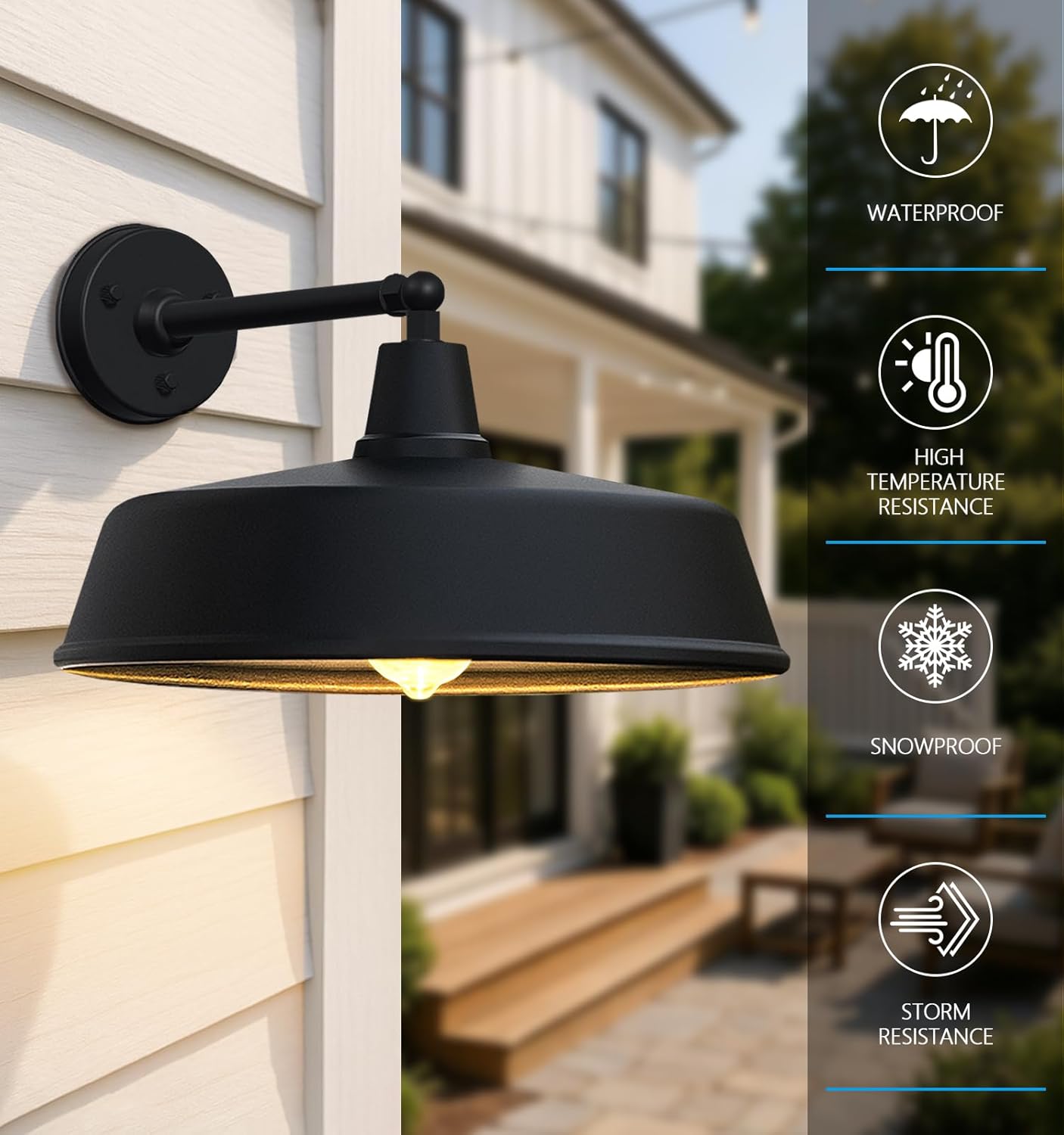 JOESA Extra Large 24” Outdoor gooseneck barn Light, Rustic Farmhouse Style Wall Mounted barn Lighting, Perfect for Outdoor Home, Porch and Garage Lighting