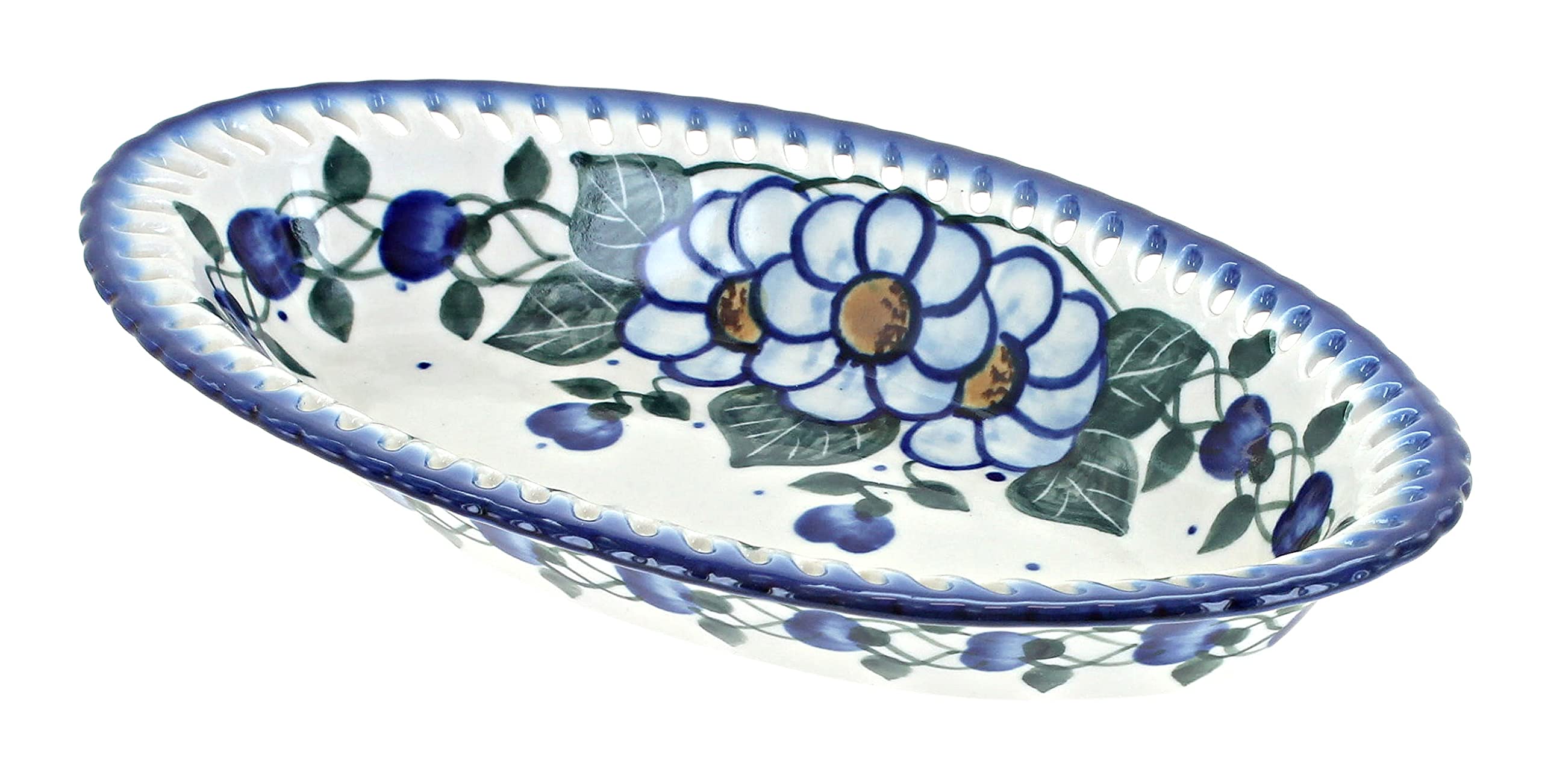 Blue Rose Polish Pottery Primrose Small Oval Dish