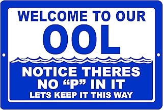 Funny Swimming Pool Sign Metal Tin Sign Indoor Outdoor No P Pee in Pool OOL Swim Sarcastic Joke For Fence