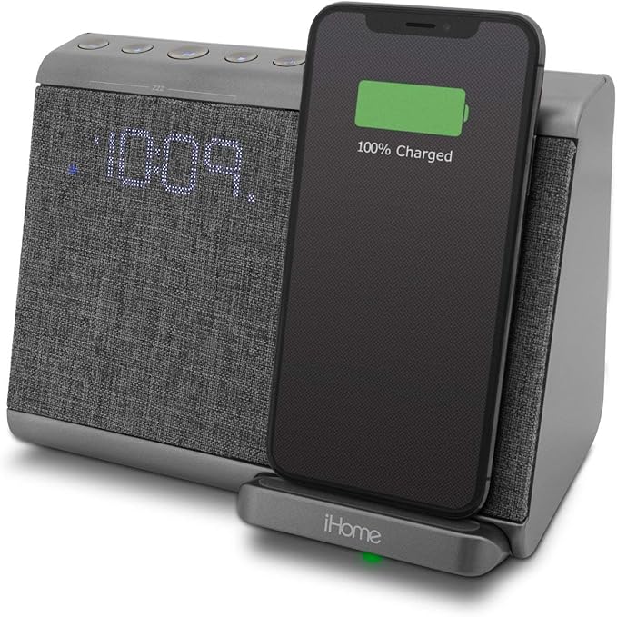 iHome iBTW39 Reloj despertador dual Bluetooth con USB y