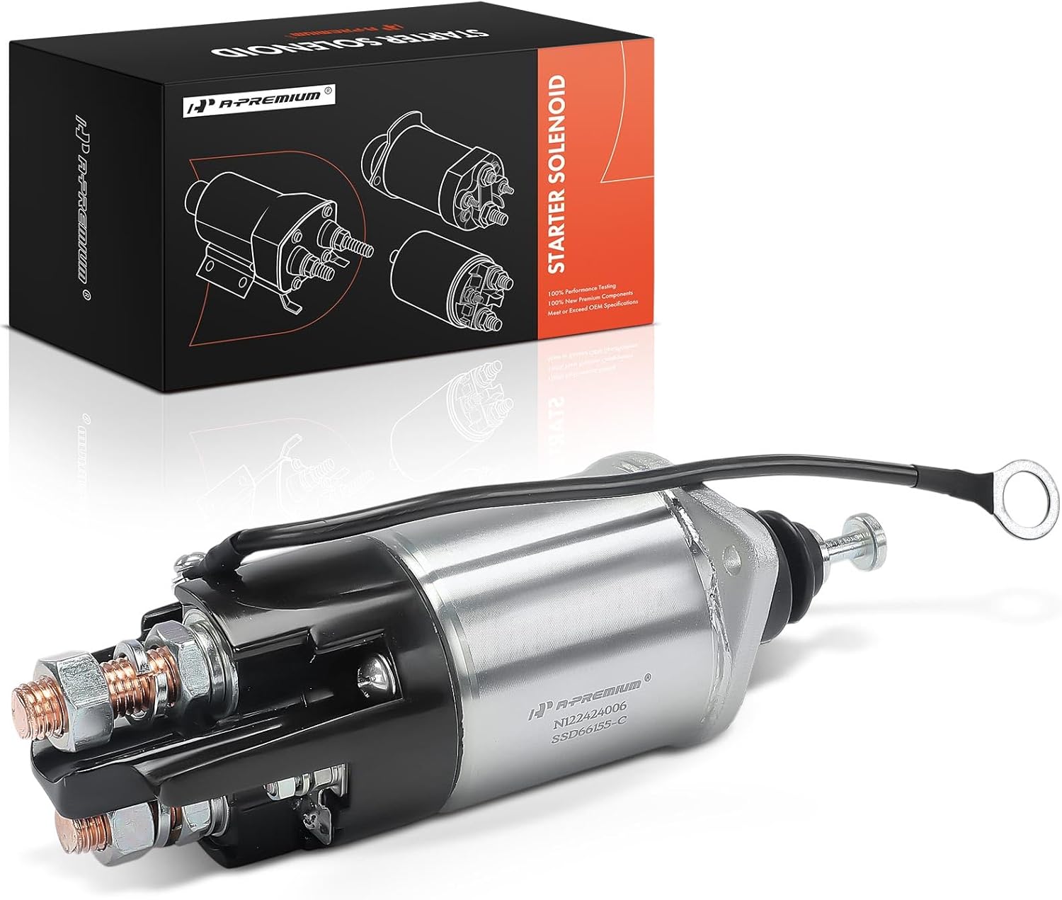 A-Premium Starter Solenoid Compatible with Freightliner - FC80 1999-2007, Argosy 2000-2003, Century Class 1996-2008, Classic, Columbia, Coronado, FL106, FL50, FL60, FL70, FL80-12V