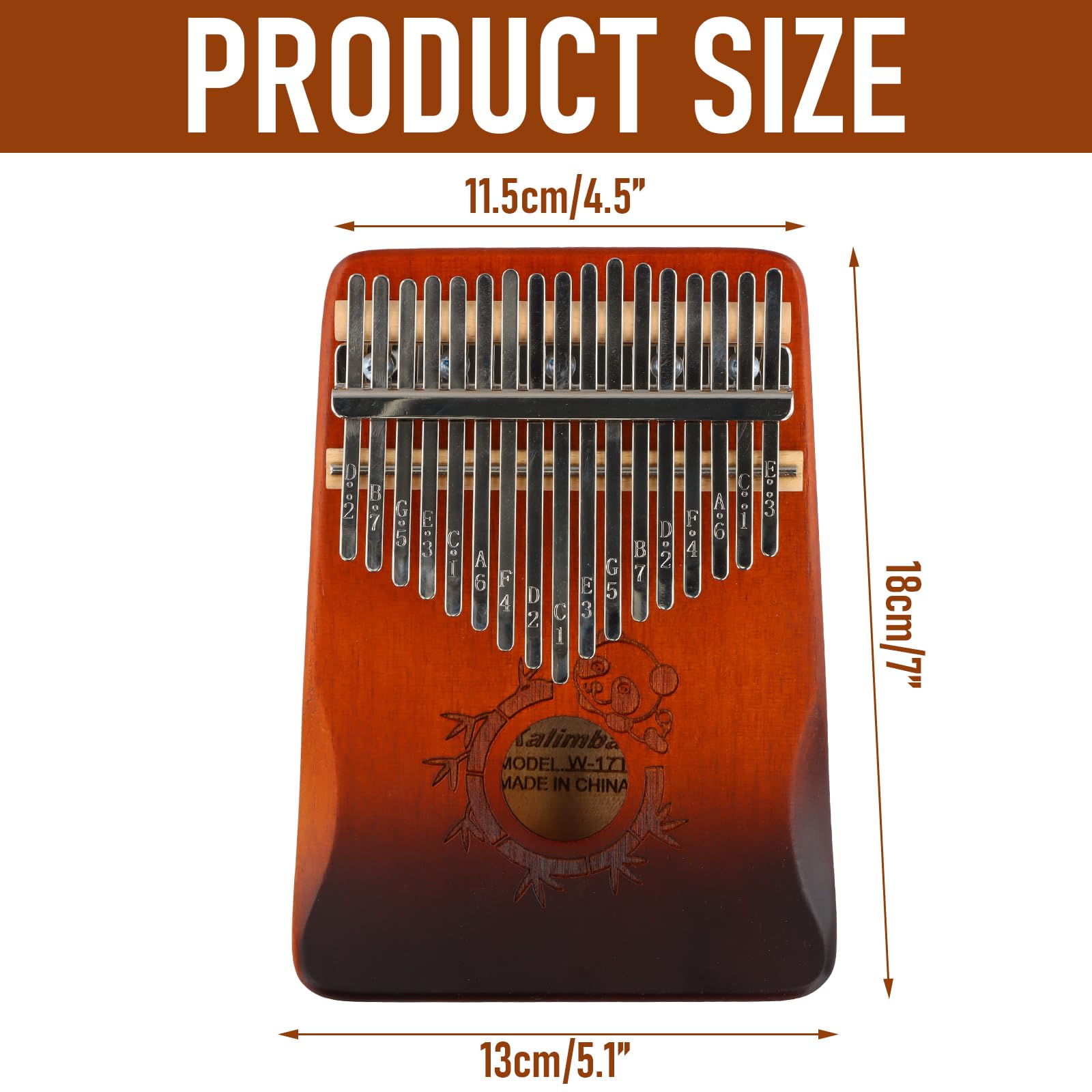 17 Tasti Thumb Piano, Kalimba Professionale, Portatile Mbira Pianoforte a Pollice, Kalimba Strumento Musicale con Borsa, Pianoforte a Dita in Mogano per Bambini Adulti Principianti Professionisti (C)