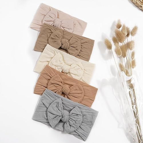 Miniatura 13 de CÉLLOT - Diademas de nudo superelásticas y suaves con moños, bandas para el cabello y accesorios para recién nacidas, bebés, niñas pequeñas y niñas