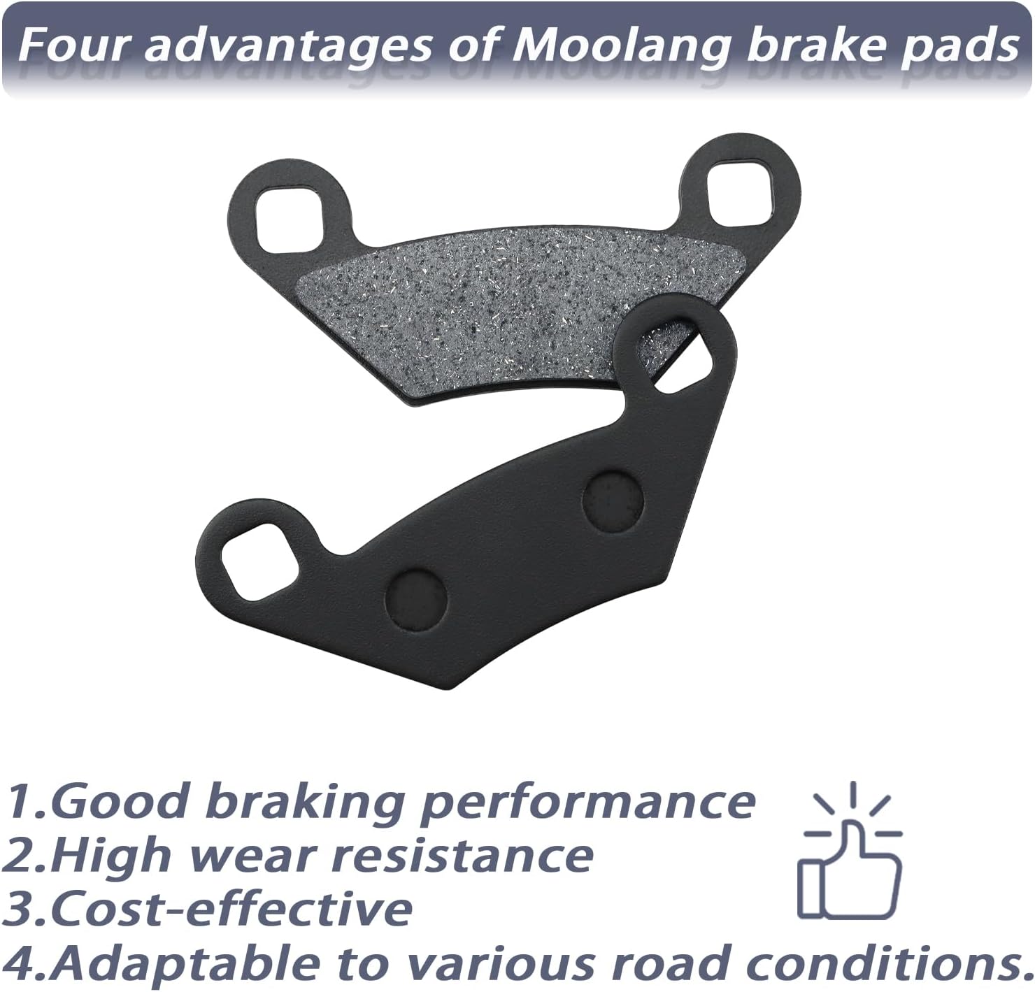 Front & Rear Brake Pads for Polaris Sportsman 500 550 800 850 1000 XP Touring 2009 2010 2011 2012 2013 2014 2015 2016 2017 2018
