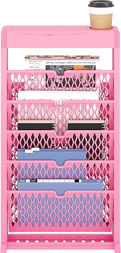 Estantería de 6 niveles para libros, extraíble con ruedas, organizador de lectura para niños, soporte para revistas, archivadores de oficina (10