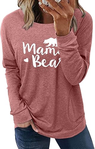 ONLYSHE Womens Crewneck Sweatshirt Casual Loose Fitting Tops Long Sleeve T Shirt