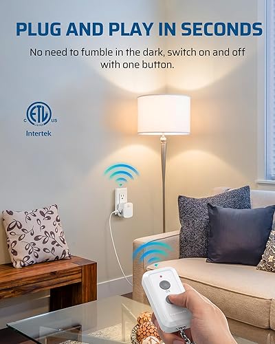 Miniatura 3 de Dewenwils - Outlet para control remoto, inalámbrico, controlador y receptor único, código de aprendizaje, amplio uso para electrodomésticos.,