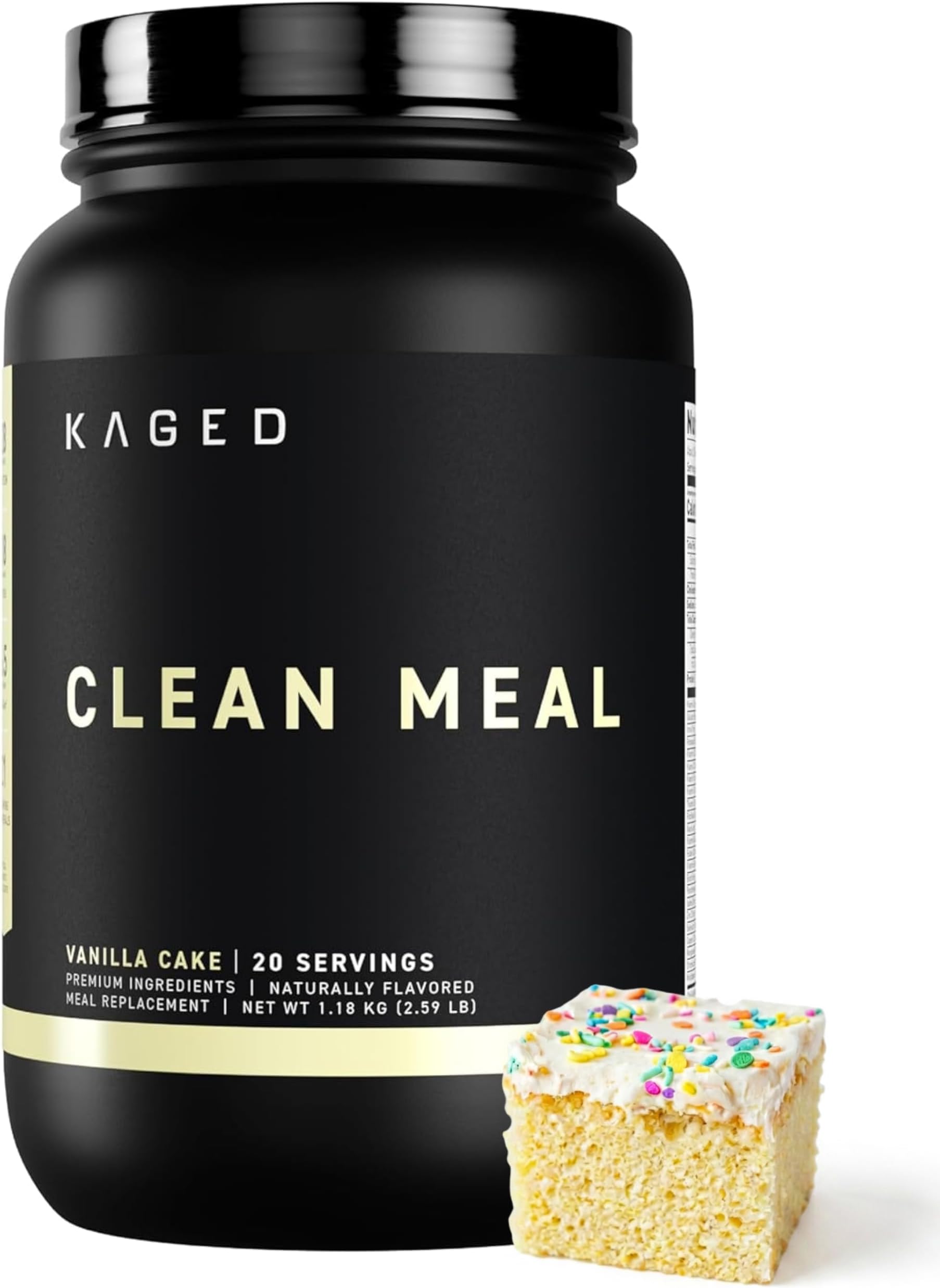 Clean Meal Powder | Vanilla Cake | Meal Replacement Shake | Whey Protein Isolate | Clean Carbs, MCT Oil Fats, Organic Vitamins and Minerals | Supplements for Men & Women | 20 Servings