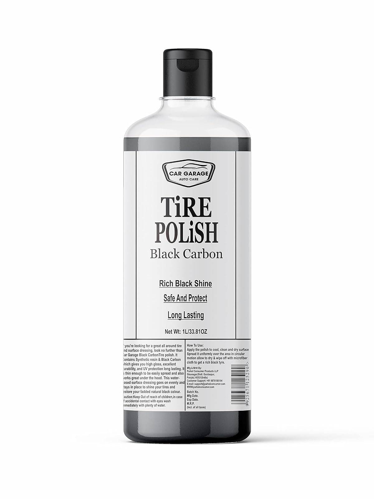 Car Garage Tyre Polish Black Carbon 1L | Long Lasting Tyre Shine & Protection |