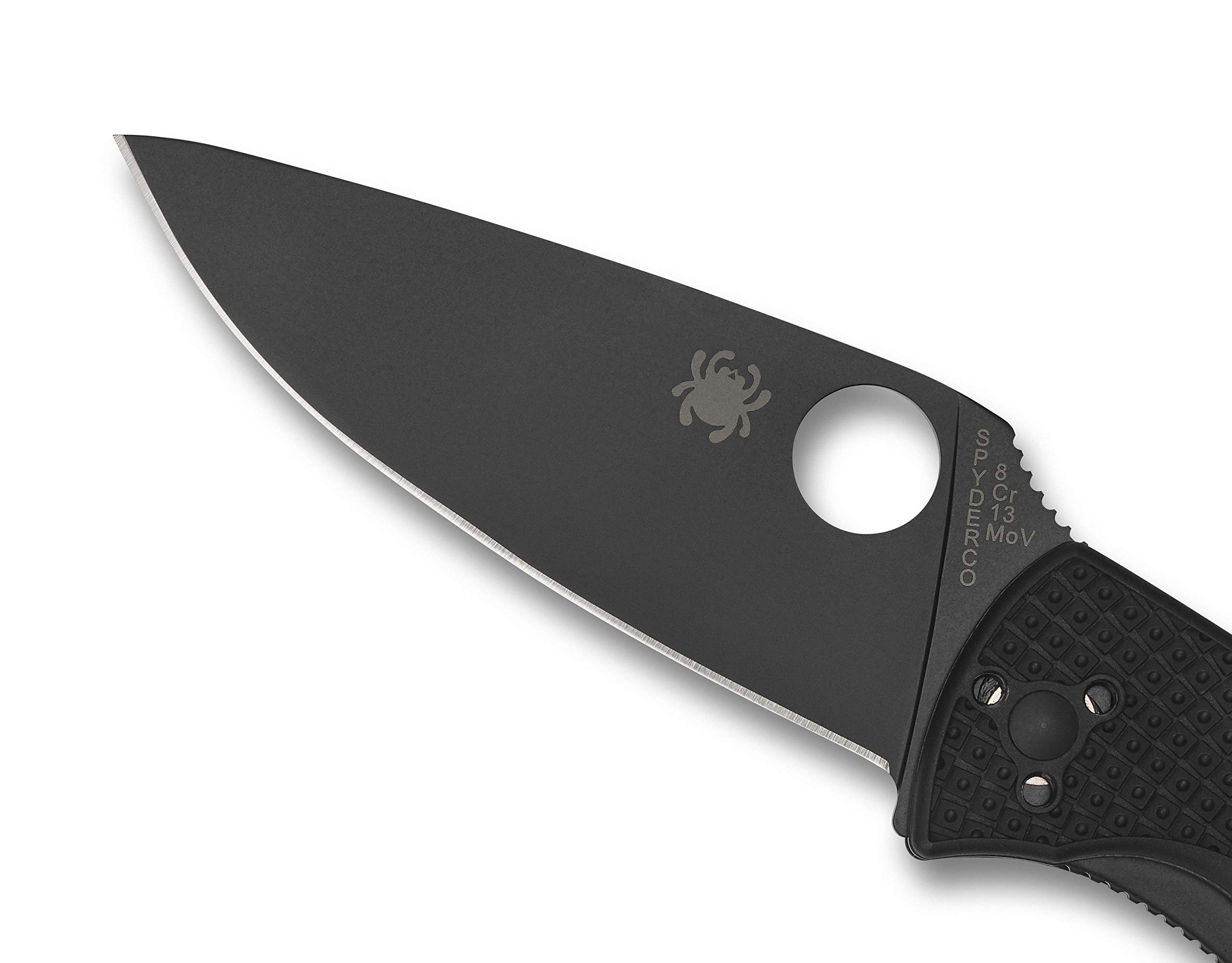Spyderco - Tenacious, hoja negra - Mango: FRN negro_Filo: Liso