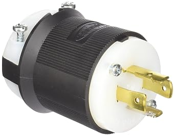 Hubbell HUBHBL2411 HBL2411 Locking Plug, 20 amp, 125/250V, L14-20P, Black and White