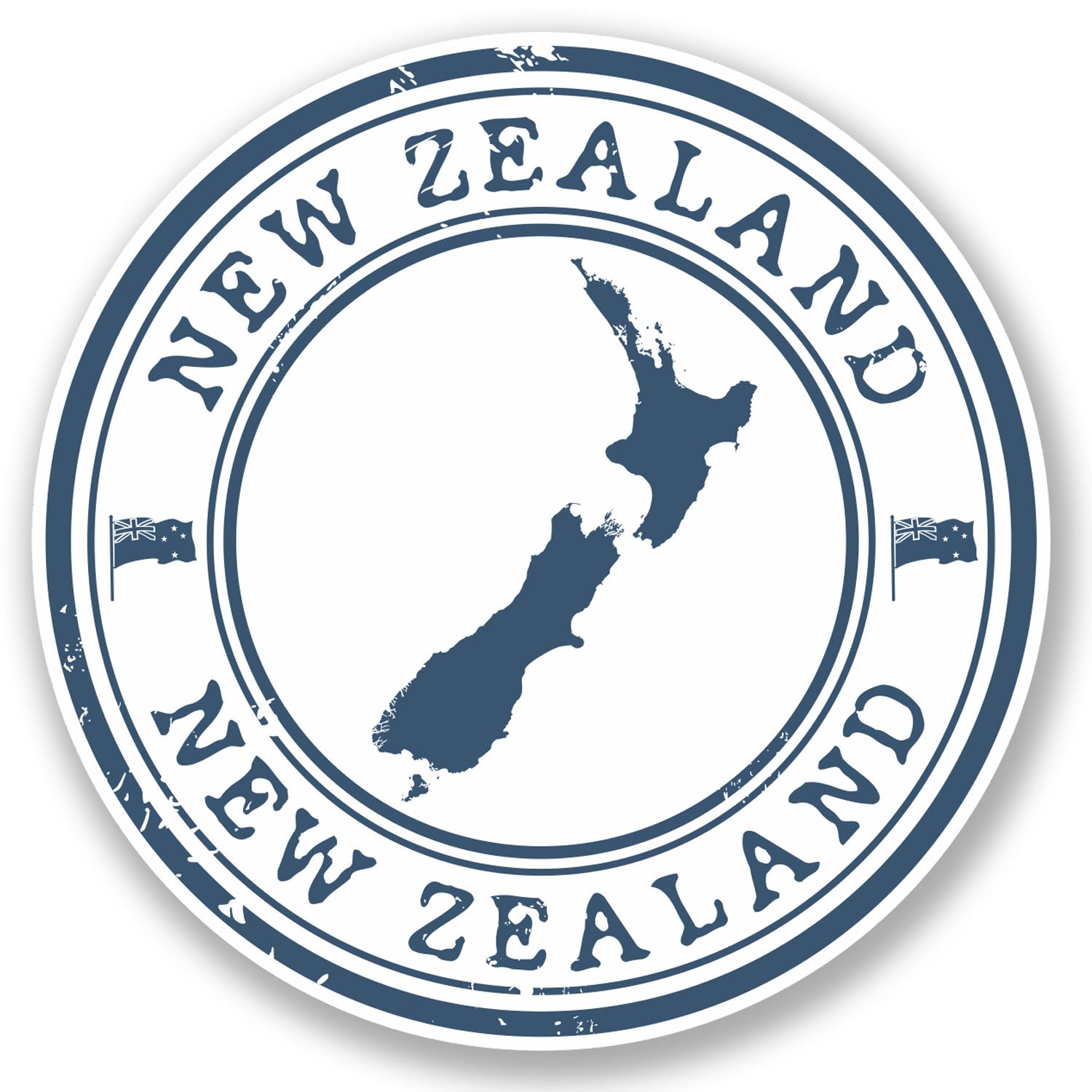 Destinationvinyl Multi 2 X New Zealand Vinyl Sticker Decal Luggage Travel Label Tag Map Flag #4572 (10Cm X 10Cm)