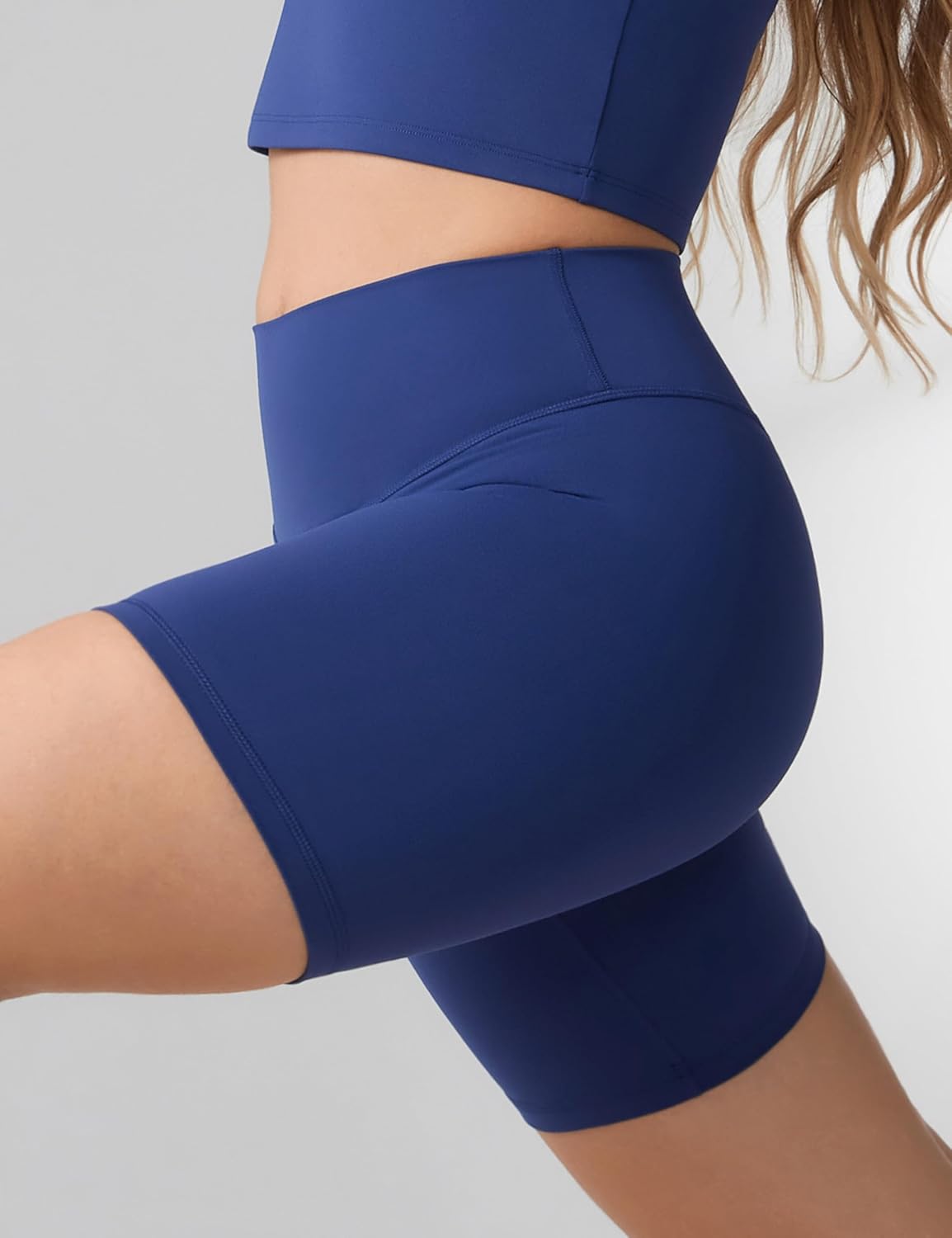 UNISSU Hugcurve No Front Seam High Waisted Workout Biker Shorts for Women 6 Inches Tummy Control Buttery Soft Yoga Pants Gym