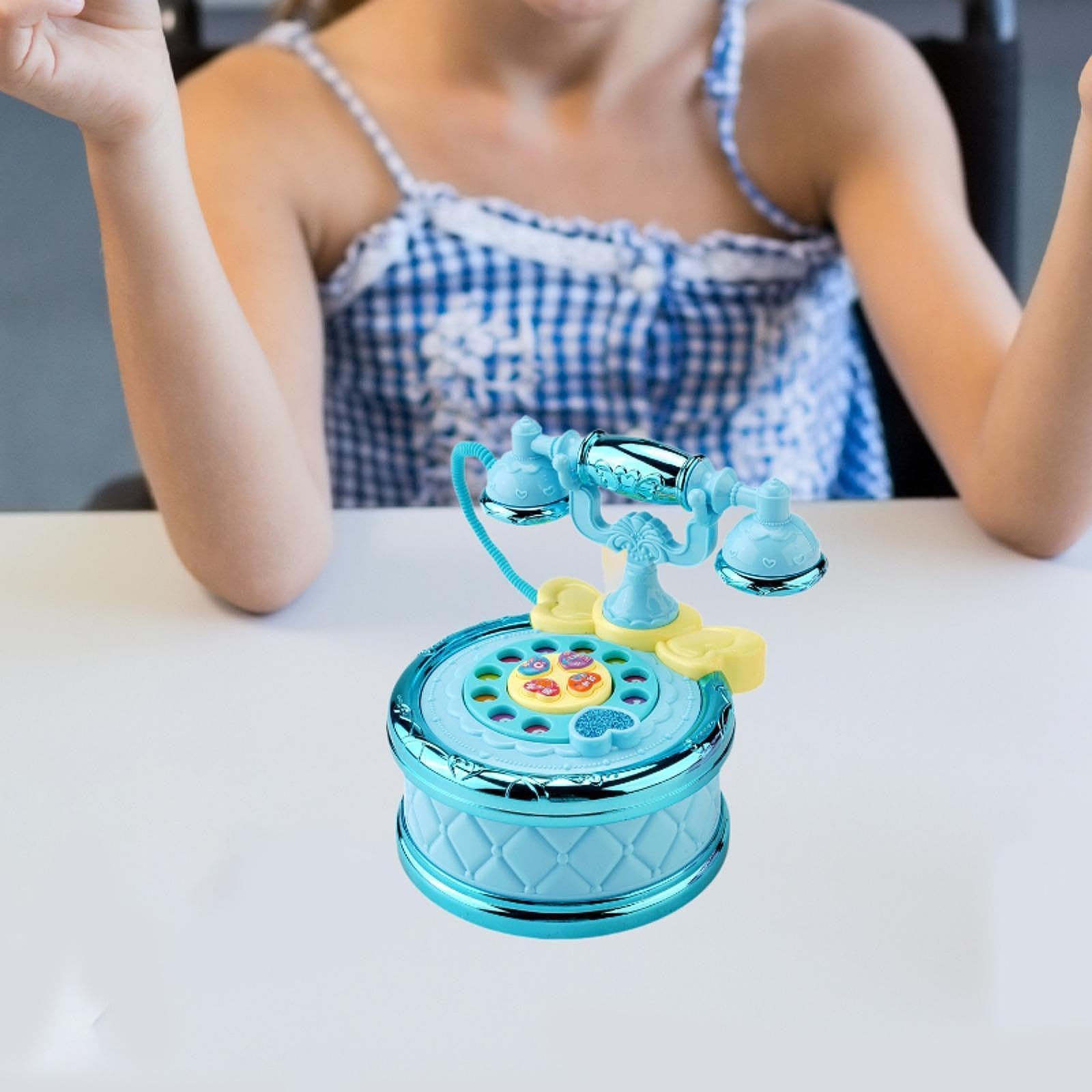 Generic Telefono Giocattolo per Bambini, Giocattolo Musicale per Bambini, Gioco di Ruolo, Regalo per Bambini, Telefono Giocattolo per Bambini, Maschi E Femmin, Blu, Taglia unica