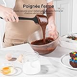 Spatule Silicone Lot de 4: U-Taste Cuisine Maryse Pâtisserie Résistante à la Chaleur 315℃, Ustensiles à Marise Patissier Alimentaire Antiadhésive Flexible sans BPA pour la Cuisson (Noir) - 5
