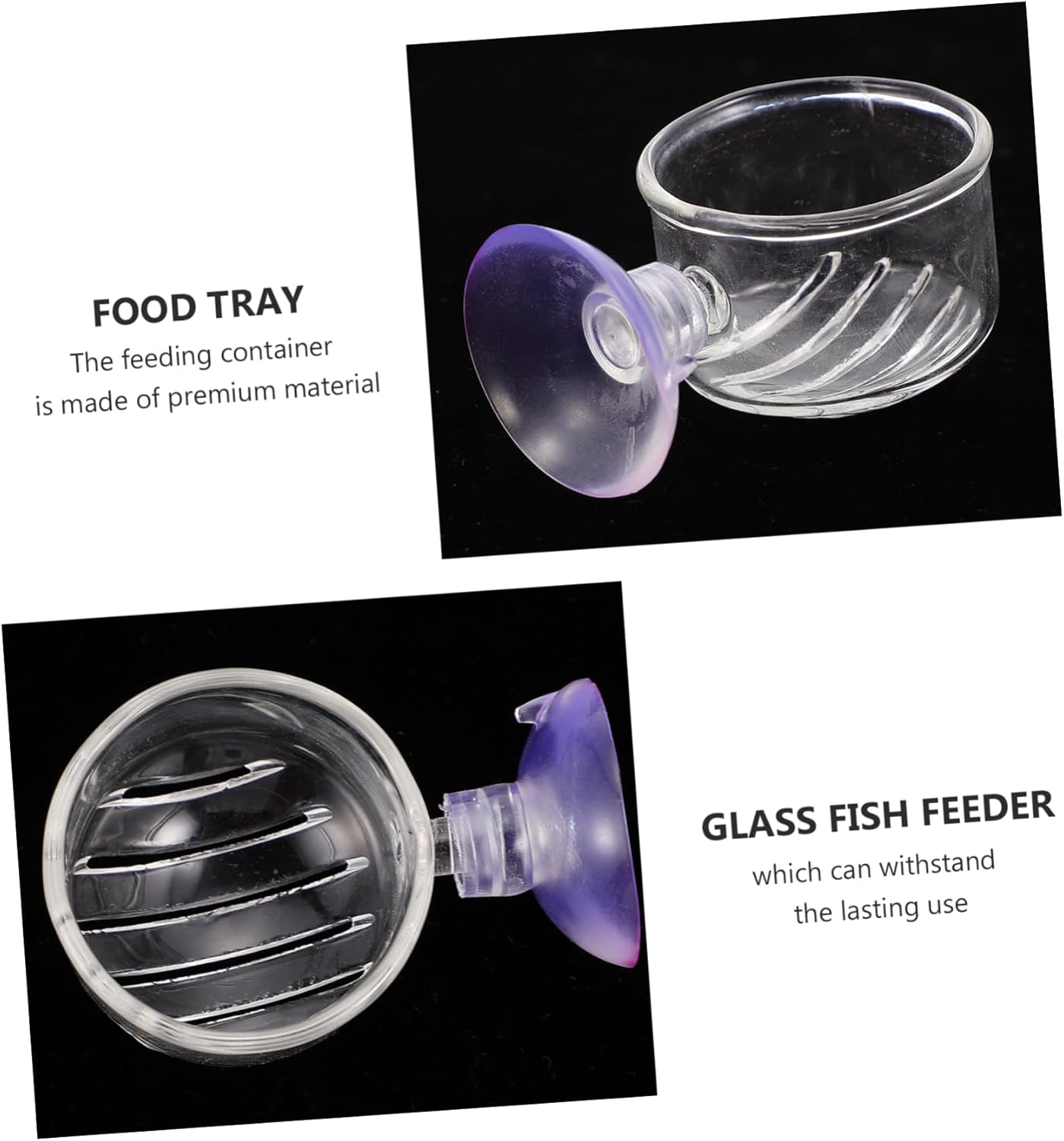 DOITOOL 6pcs Glass Fish Feeders Aquarium Food Holders Cups for Freshwater and Tanks Easy to Clean and Store for Fish Feeding Supplies