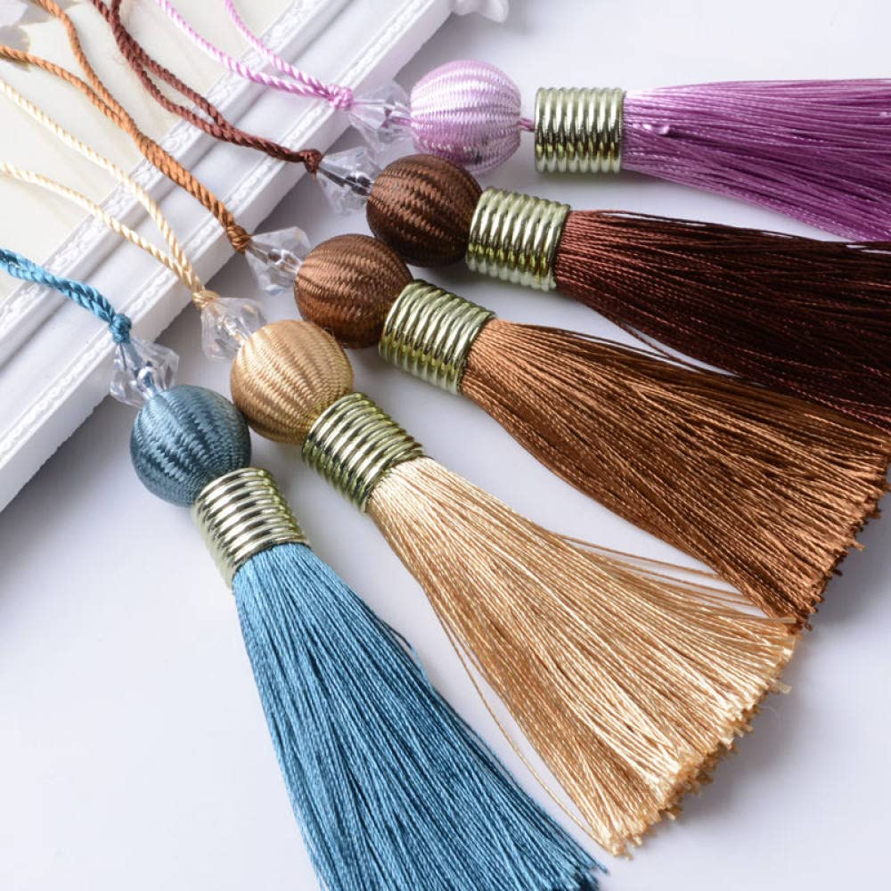 Lot de 2 Pompons en Soie pour Rideaux, Accessoires de Couture, Pompons Simples, pendentifs pour clés, décoration d'intérieur, Couleur Auburn, Prix 2 pièces