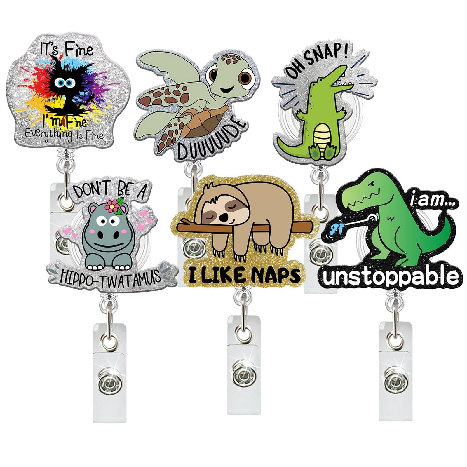 Porta insignias de acrílico divertido, un regalo ideal de 6 piezas para colegas