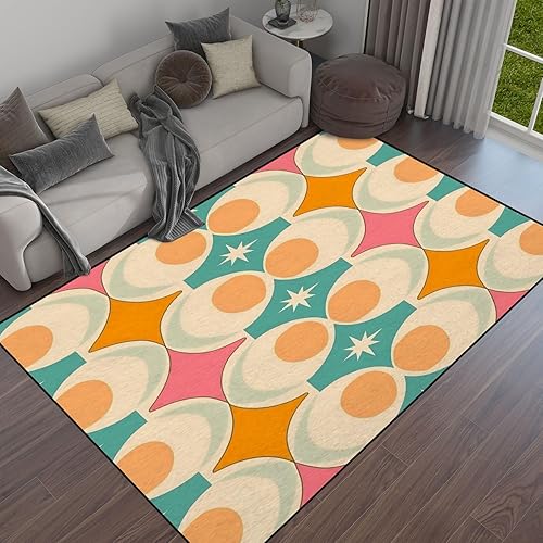Alfombra moderna de mediados de siglo de los años 50, sin costuras, para patio, alfombra de juego moderna, antideslizante, decoración del hogar,