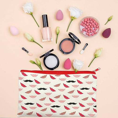 Vista 38 de ZeeDix Bolsa de lona, bolsa de cosméticos multiusos con cremallera, bolsa de lona con cremallera para manualidades, bolsas de maquillaje en blanco