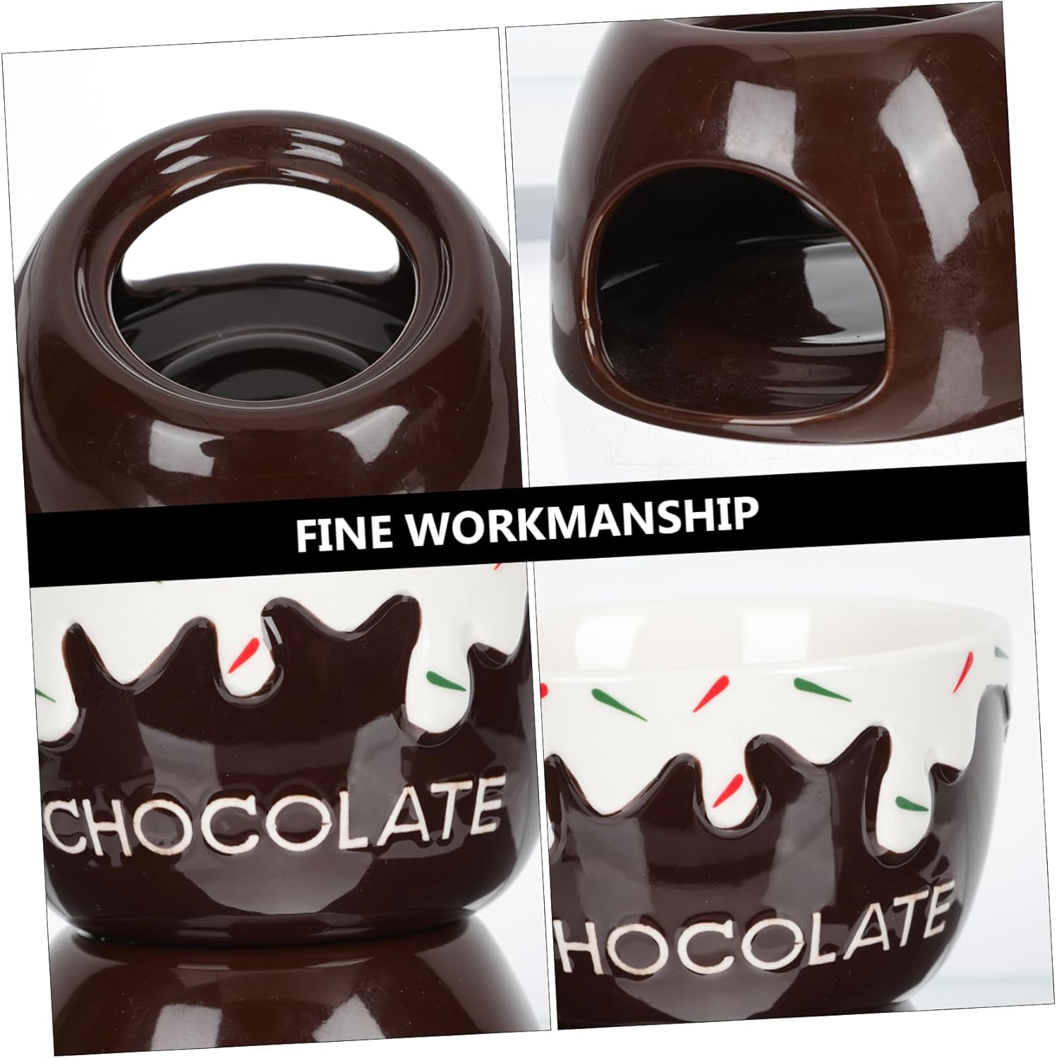 Alipis 1set Ceramic Melting Pot Kit Versatile Fondue Pot for Cheese Candy Butter and More for Home Parties and Baking and Elegant Design