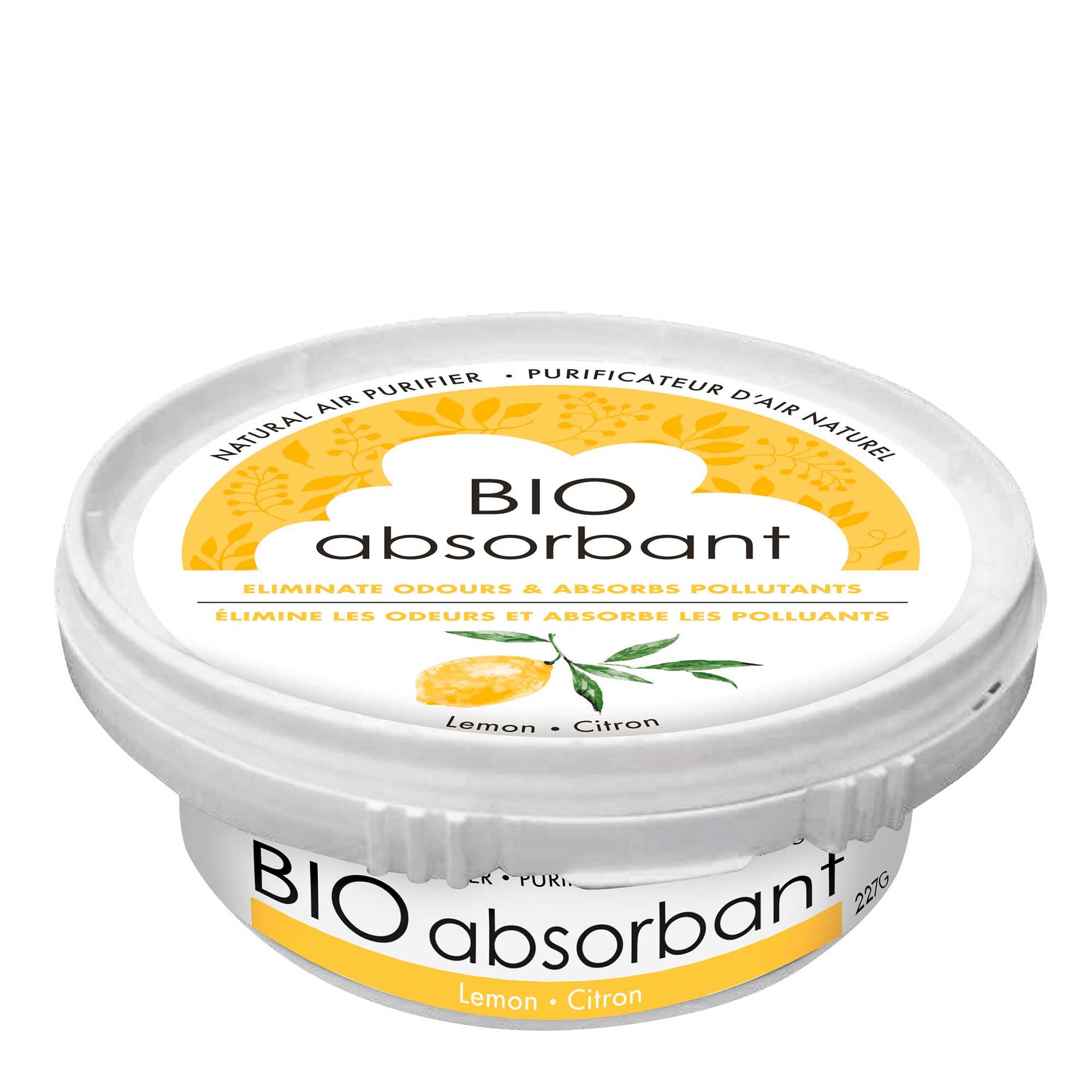 ATTITUDE Bio Absorbant Air Purifier with Activated Carbon Plant- and Mineral-Based Absorbs Odors Vegan Lemon 8 Ounces