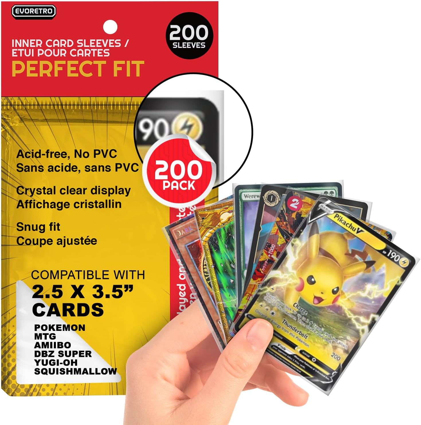 EVORETRO 200 Perfect Fit Sleeves for Pokemon Card Sleeves