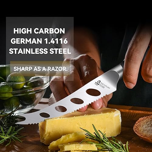 Miniatura 9 de TUO Tijeras de cocina para hierbas, pollo, carne, verduras, acero inoxidable ultra afilado de alta calidad, mango ergonómico de madera de Pakkawood