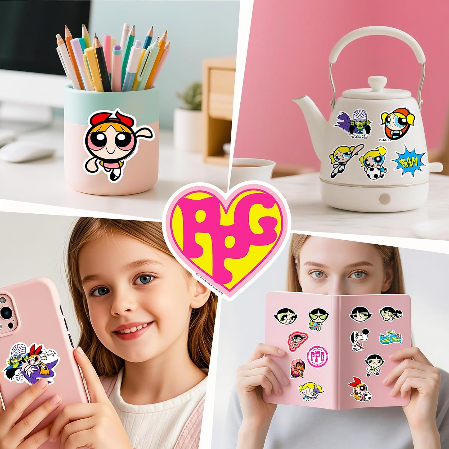 Lovely Girls Stickers for Water Bottle, Cartoon Reward Sticker for Kids Teens Students Teachers, Cute Girl Decals Scrapbook Laptops Skateboards Decor