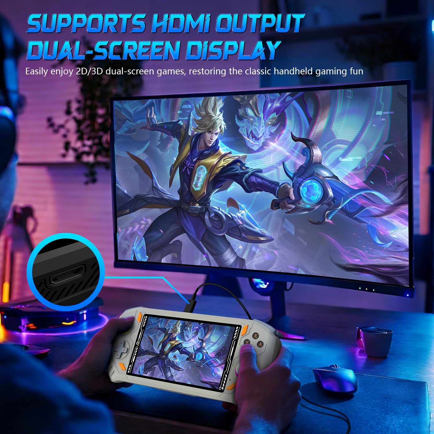 RG52MINI Retro Handheld Game Console, 5.5 Inch IPS Screen, Portable Dual System, 64GB Support 30+ Emulator&22000+ Classic Games, WiFi Networked Fighting, HDMI TV Output, 5000mAh Battery(Gray 64GB) 9 71Ef4npqthL. AC SL1500