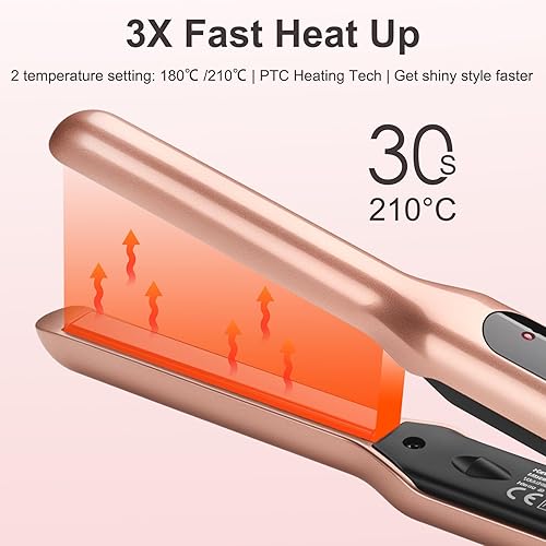 Miniatura 4 de JAETON Plancha plana pequeña de 310 pulgadas para rizador de pelo corto para bordes, mini plancha para viajes, calentamiento rápido, doble voltaje,